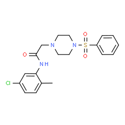 ChemSpider 2D Image | N-(5-Chloro-2-methylphenyl)-2-[4-(phenylsulfonyl)-1-piperazinyl]acetamide | C19H22ClN3O3S