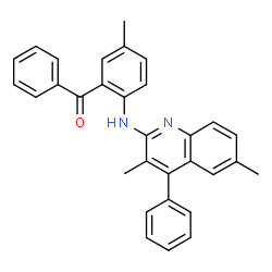 ChemSpider 2D Image | {2-[(3,6-Dimethyl-4-phenyl-2-quinolinyl)amino]-5-methylphenyl}(phenyl)methanone | C31H26N2O