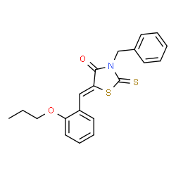 ChemSpider 2D Image | (5Z)-3-Benzyl-5-(2-propoxybenzylidene)-2-thioxo-1,3-thiazolidin-4-one | C20H19NO2S2