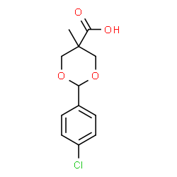 ChemSpider 2D Image | 2-(4-Chlorophenyl)-5-methyl-1,3-dioxane-5-carboxylic acid | C12H13ClO4