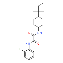 ChemSpider 2D Image | N-(2-Fluorophenyl)-N'-[4-(2-methyl-2-butanyl)cyclohexyl]ethanediamide | C19H27FN2O2