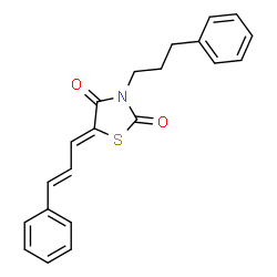 ChemSpider 2D Image | (5Z)-5-[(2E)-3-Phenyl-2-propen-1-ylidene]-3-(3-phenylpropyl)-1,3-thiazolidine-2,4-dione | C21H19NO2S
