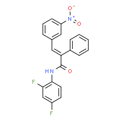 ChemSpider 2D Image | (2E)-N-(2,4-Difluorophenyl)-3-(3-nitrophenyl)-2-phenylacrylamide | C21H14F2N2O3