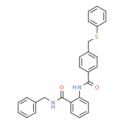 ChemSpider 2D Image | N-Benzyl-2-({4-[(phenylsulfanyl)methyl]benzoyl}amino)benzamide | C28H24N2O2S