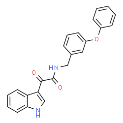 ChemSpider 2D Image | 2-(1H-Indol-3-yl)-2-oxo-N-(3-phenoxybenzyl)acetamide | C23H18N2O3