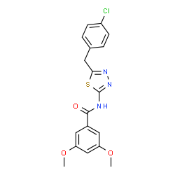 ChemSpider 2D Image | N-[5-(4-Chlorobenzyl)-1,3,4-thiadiazol-2-yl]-3,5-dimethoxybenzamide | C18H16ClN3O3S