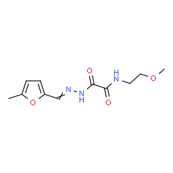 ChemSpider 2D Image | N-(2-Methoxyethyl)-2-{2-[(5-methyl-2-furyl)methylene]hydrazino}-2-oxoacetamide | C11H15N3O4