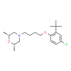 ChemSpider 2D Image | (2R,6S)-4-{4-[4-Chloro-2-(2-methyl-2-propanyl)phenoxy]butyl}-2,6-dimethylmorpholine | C20H32ClNO2