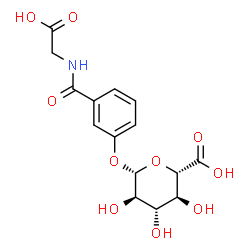 ChemSpider 2D Image | (2S,3S,4S,5R,6S)-6-{3-[(Carboxymethyl)carbamoyl]phenoxy}-3,4,5-trihydroxytetrahydro-2H-pyran-2-carboxylic acid | C15H17NO10