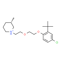 ChemSpider 2D Image | (3S)-1-(2-{2-[4-Chloro-2-(2-methyl-2-propanyl)phenoxy]ethoxy}ethyl)-3-methylpiperidinium | C20H33ClNO2