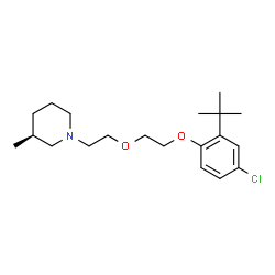 ChemSpider 2D Image | (3S)-1-(2-{2-[4-Chloro-2-(2-methyl-2-propanyl)phenoxy]ethoxy}ethyl)-3-methylpiperidine | C20H32ClNO2