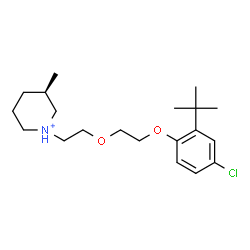 ChemSpider 2D Image | (3R)-1-(2-{2-[4-Chloro-2-(2-methyl-2-propanyl)phenoxy]ethoxy}ethyl)-3-methylpiperidinium | C20H33ClNO2