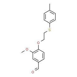 ChemSpider 2D Image | 3-Methoxy-4-{2-[(4-methylphenyl)sulfanyl]ethoxy}benzaldehyde | C17H18O3S