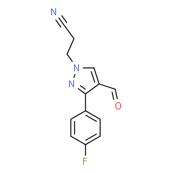ChemSpider 2D Image | 3-[3-(4-Fluorophenyl)-4-formyl-1H-pyrazol-1-yl]propanenitrile | C13H10FN3O