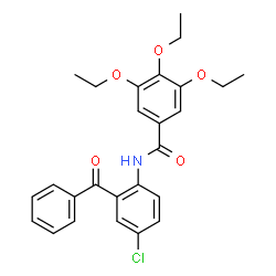 ChemSpider 2D Image | N-(2-Benzoyl-4-chlorophenyl)-3,4,5-triethoxybenzamide | C26H26ClNO5