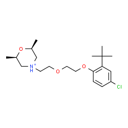 ChemSpider 2D Image | (2R,6S)-4-(2-{2-[4-Chloro-2-(2-methyl-2-propanyl)phenoxy]ethoxy}ethyl)-2,6-dimethylmorpholin-4-ium | C20H33ClNO3