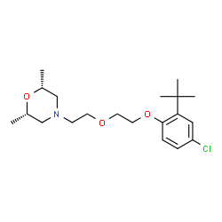 ChemSpider 2D Image | (2R,6S)-4-(2-{2-[4-Chloro-2-(2-methyl-2-propanyl)phenoxy]ethoxy}ethyl)-2,6-dimethylmorpholine | C20H32ClNO3