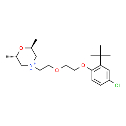 ChemSpider 2D Image | (2S,6S)-4-(2-{2-[4-Chloro-2-(2-methyl-2-propanyl)phenoxy]ethoxy}ethyl)-2,6-dimethylmorpholin-4-ium | C20H33ClNO3