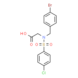 ChemSpider 2D Image | N-(4-Bromobenzyl)-N-[(4-chlorophenyl)sulfonyl]glycine | C15H13BrClNO4S