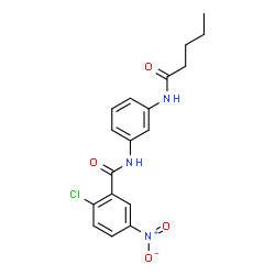ChemSpider 2D Image | 2-Chloro-5-nitro-N-[3-(pentanoylamino)phenyl]benzamide | C18H18ClN3O4