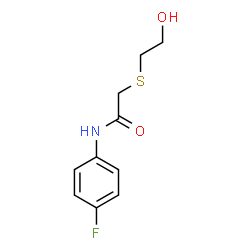 ChemSpider 2D Image | N-(4-Fluorophenyl)-2-[(2-hydroxyethyl)sulfanyl]acetamide | C10H12FNO2S
