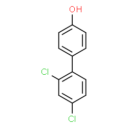 ChemSpider 2D Image | 2',4'-Dichloro-4-biphenylol | C12H8Cl2O