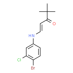ChemSpider 2D Image | (1E)-1-[(4-Bromo-3-chlorophenyl)amino]-4,4-dimethyl-1-penten-3-one | C13H15BrClNO