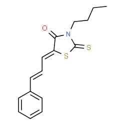 ChemSpider 2D Image | (5Z)-3-Butyl-5-[(2E)-3-phenyl-2-propen-1-ylidene]-2-thioxo-1,3-thiazolidin-4-one | C16H17NOS2