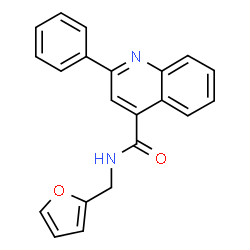 ChemSpider 2D Image | N-(2-Furylmethyl)-2-phenyl-4-quinolinecarboxamide | C21H16N2O2