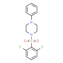 ChemSpider 2D Image | 1-[(2,6-Difluorophenyl)sulfonyl]-4-phenylpiperazine | C16H16F2N2O2S