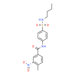 ChemSpider 2D Image | N-[4-(Butylsulfamoyl)phenyl]-4-methyl-3-nitrobenzamide | C18H21N3O5S