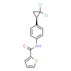 ChemSpider 2D Image | N-{4-[(1R)-2,2-Dichlorocyclopropyl]phenyl}-2-thiophenecarboxamide | C14H11Cl2NOS