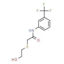 ChemSpider 2D Image | 2-[(2-Hydroxyethyl)sulfanyl]-N-[3-(trifluoromethyl)phenyl]acetamide | C11H12F3NO2S
