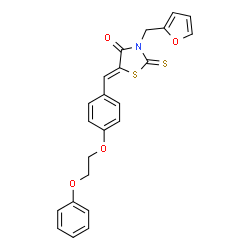 ChemSpider 2D Image | (5Z)-3-(2-Furylmethyl)-5-[4-(2-phenoxyethoxy)benzylidene]-2-thioxo-1,3-thiazolidin-4-one | C23H19NO4S2