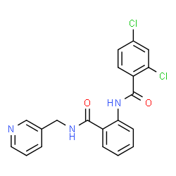 ChemSpider 2D Image | 2,4-Dichloro-N-{2-[(3-pyridinylmethyl)carbamoyl]phenyl}benzamide | C20H15Cl2N3O2