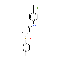 ChemSpider 2D Image | N~2~-Methyl-N~2~-[(4-methylphenyl)sulfonyl]-N-[4-(trifluoromethyl)phenyl]glycinamide | C17H17F3N2O3S