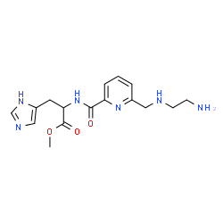 ChemSpider 2D Image | Methyl N-[(6-{[(2-aminoethyl)amino]methyl}-2-pyridinyl)carbonyl]histidinate | C16H22N6O3
