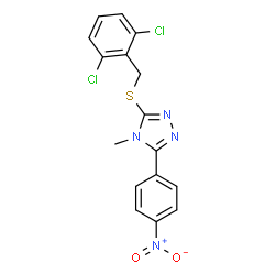 ChemSpider 2D Image | 3-[(2,6-Dichlorobenzyl)sulfanyl]-4-methyl-5-(4-nitrophenyl)-4H-1,2,4-triazole | C16H12Cl2N4O2S