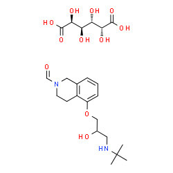 ChemSpider 2D Image | 5-{2-Hydroxy-3-[(2-methyl-2-propanyl)amino]propoxy}-3,4-dihydro-2(1H)-isoquinolinecarbaldehyde - D-galactaric acid (1:1) | C23H36N2O11