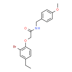 ChemSpider 2D Image | 2-(2-Bromo-4-ethylphenoxy)-N-(4-methoxybenzyl)acetamide | C18H20BrNO3