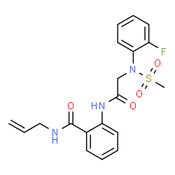 ChemSpider 2D Image | N-Allyl-2-{[N-(2-fluorophenyl)-N-(methylsulfonyl)glycyl]amino}benzamide | C19H20FN3O4S