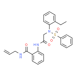 ChemSpider 2D Image | N-Allyl-2-{[N-(2-ethylphenyl)-N-(phenylsulfonyl)glycyl]amino}benzamide | C26H27N3O4S