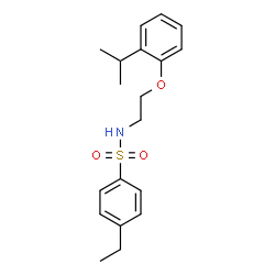 ChemSpider 2D Image | 4-Ethyl-N-[2-(2-isopropylphenoxy)ethyl]benzenesulfonamide | C19H25NO3S