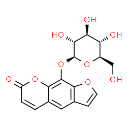 ChemSpider 2D Image | 7-Oxo-7H-furo[3,2-g]chromen-9-yl beta-D-glucopyranoside | C17H16O9