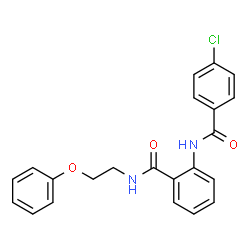 ChemSpider 2D Image | 2-[(4-Chlorobenzoyl)amino]-N-(2-phenoxyethyl)benzamide | C22H19ClN2O3