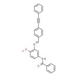 ChemSpider 2D Image | N-(4-Methoxy-3-{(E)-[4-(phenylethynyl)benzylidene]amino}phenyl)benzamide | C29H22N2O2