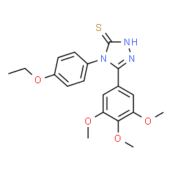 ChemSpider 2D Image | 4-(4-Ethoxyphenyl)-5-(3,4,5-trimethoxyphenyl)-4H-1,2,4-triazole-3-thiol | C19H21N3O4S