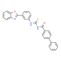 ChemSpider 2D Image | N-{[3-(1,3-Benzoxazol-2-yl)phenyl]carbamothioyl}-4-biphenylcarboxamide | C27H19N3O2S
