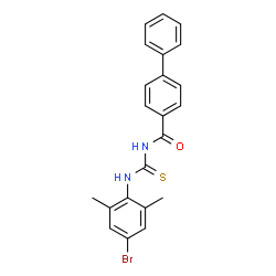 ChemSpider 2D Image | N-[(4-Bromo-2,6-dimethylphenyl)carbamothioyl]-4-biphenylcarboxamide | C22H19BrN2OS