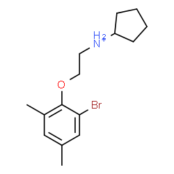 ChemSpider 2D Image | N-[2-(2-Bromo-4,6-dimethylphenoxy)ethyl]cyclopentanaminium | C15H23BrNO